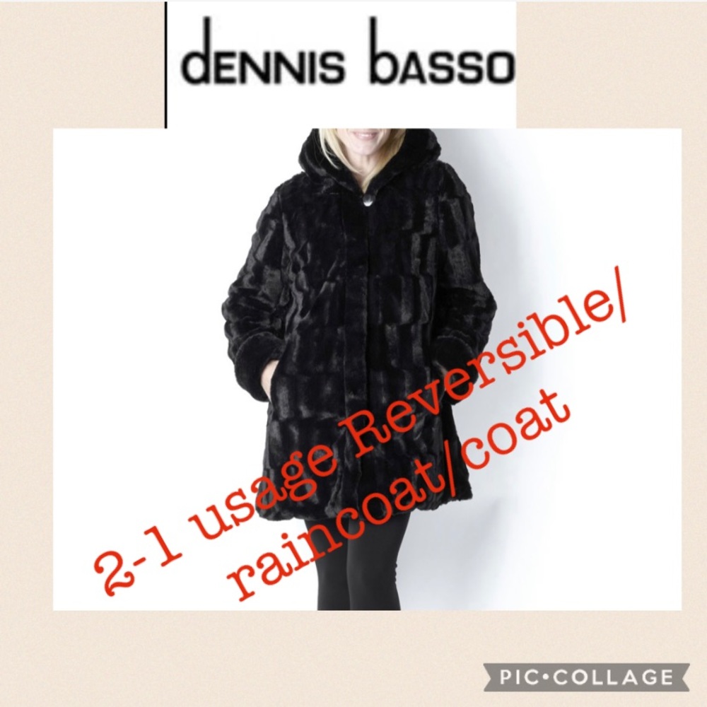 NEW 2-1 Style  Dennis Basso Jacket with usage Reversible/raincoat/coat